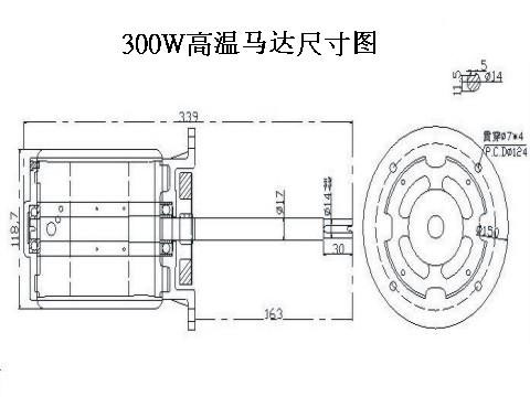 300W高溫馬達(dá)尺寸圖